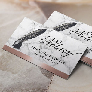 Notary Loan Signing Agent Rose Gold Border QR code Business Card