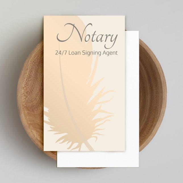 Notary Loan Signing Agent Rose Gold Quill Business Business Card (Creator Uploaded)