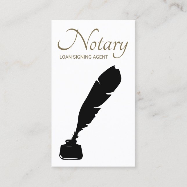 Notary Loan Signing Agent  Simple Business Card (Front)