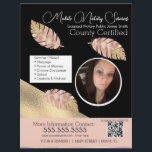 Notary Mobile Services Photo Pink Black QR FLYER<br><div class="desc">Modern Flyers for Notary Public Services Faux Foil Glitter</div>