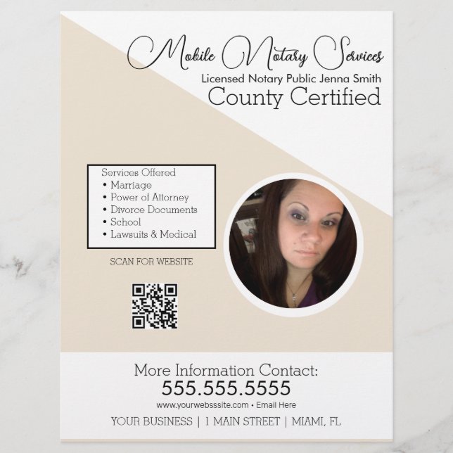 Notary Mobile Services Photo QR FLYER E (Front)