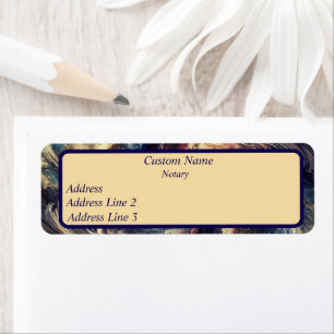 Notary Modern Abstract Art  Return Address Label