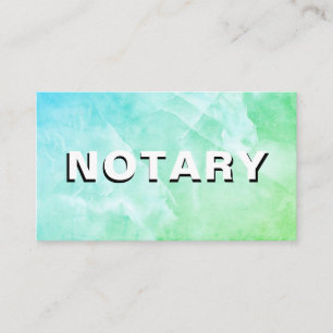 *~* NOTARY PHOTO AQUA BLUE  MARBLE Signing Agent Business Card