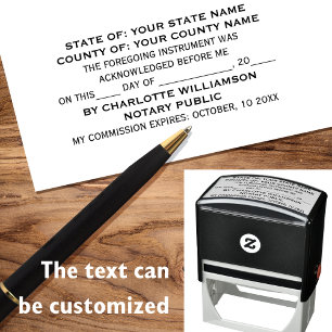 Notary Public Acknowledgement Document Self-inking Stamp