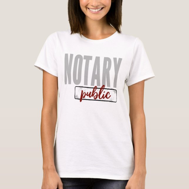 Notary Public Big Font Faded Black with Barn Red T-Shirt (Front)