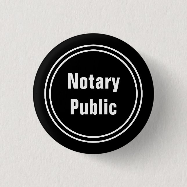 Notary Public Black and White Text Template 3 Cm Round Badge (Front)