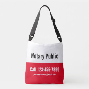 Notary Public Bright Red Black & White Template Crossbody Bag