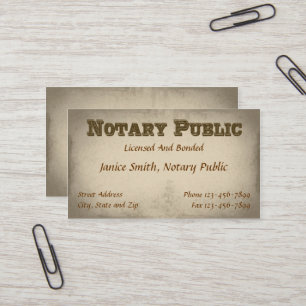 Notary Public Business Card