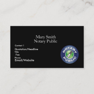 Notary Public Business Cards