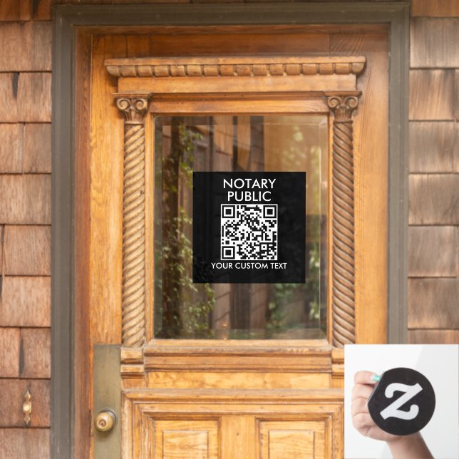 Notary Public Business QR Code Black Modern (Home Door)