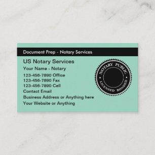 Notary Public Classic Business Cards