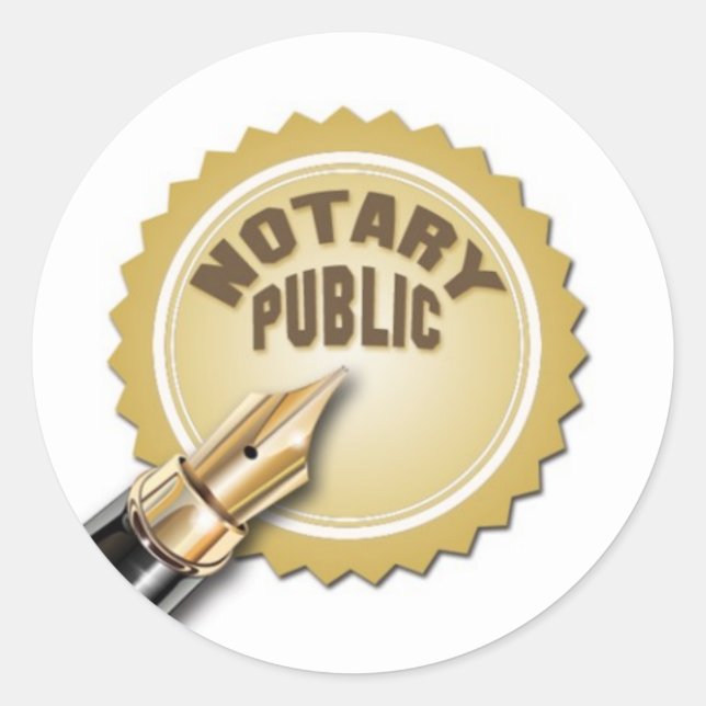 Notary Public Classic Round Sticker (Front)