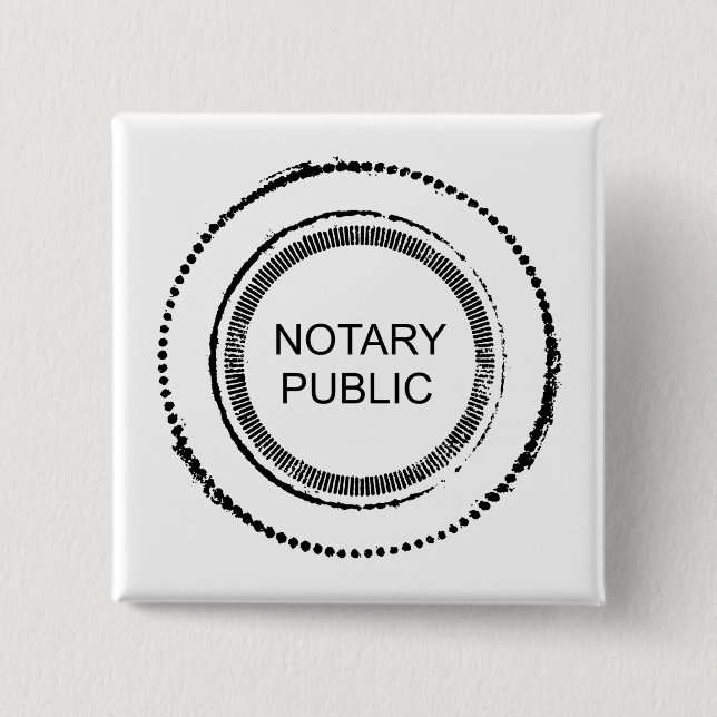 Notary Public Distressed Round Seal 15 Cm Square Badge (Front)