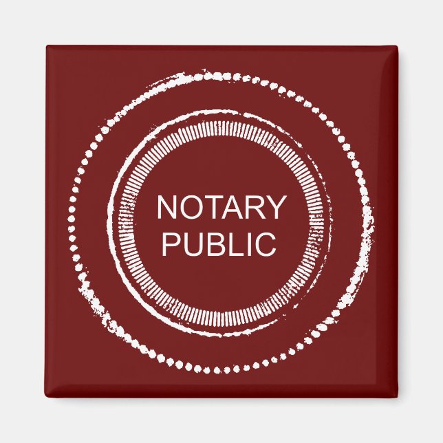 Notary Public Distressed Round Seal Magnet (Front)