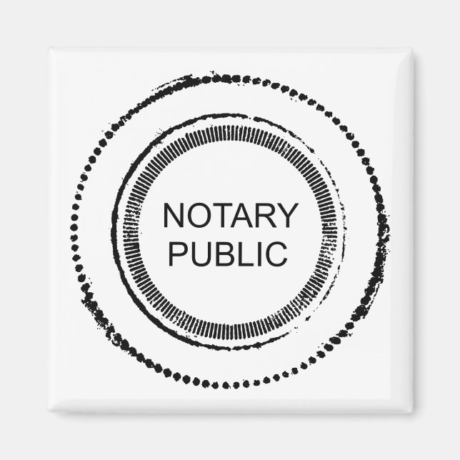 Notary Public Distressed Round Seal Magnet (Front)