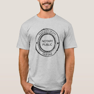 Notary Public Distressed Seal City Name Customised T-Shirt