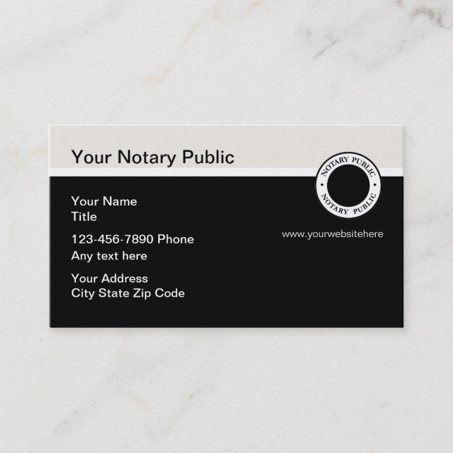 Notary Public Document Services Business Card (Front)