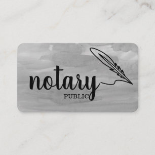 Notary Public Elegant Script Plain Black & White Business Card