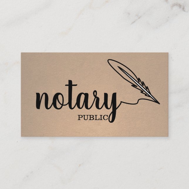 Notary Public Elegant Script Plain  Business Card (Front)