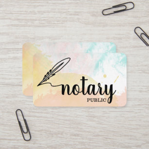 Notary Public Elegant Script Plain Business Card