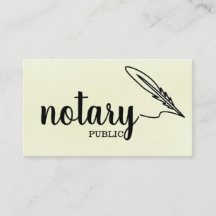 Notary Public Elegant Script Plain Business Card