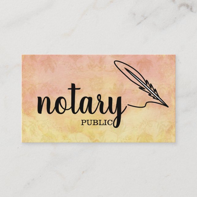 Notary Public Elegant Script Plain  Business Card (Front)