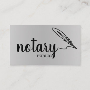 Notary Public Elegant Script Plain  Business Card