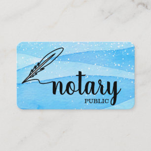 Notary Public Elegant Script Plain Business Card