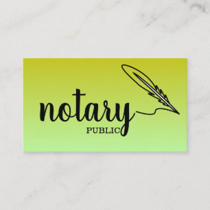 Notary Public Elegant Script Plain  Business Card