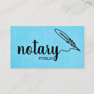 Notary Public Elegant Script Plain Business Card