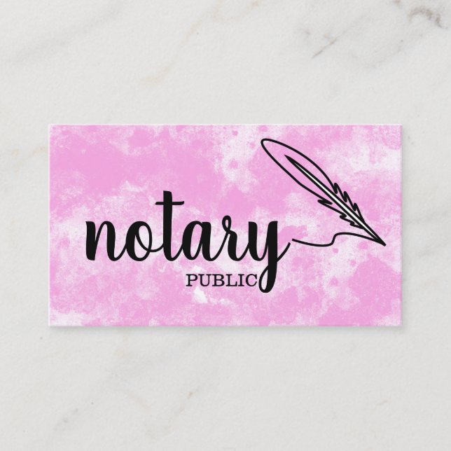 Notary Public Elegant Script Plain Business Card (Front)