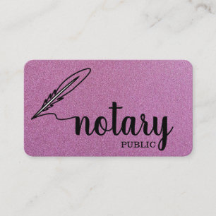 Notary Public Elegant Script Plain Business Card