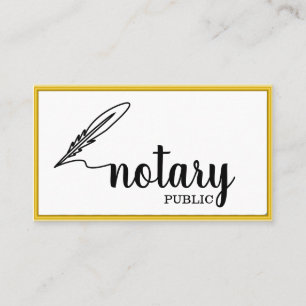 Notary Public Elegant Script Plain Business Card