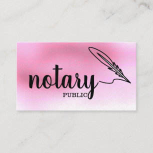 Notary Public Elegant Script Plain  Business Card