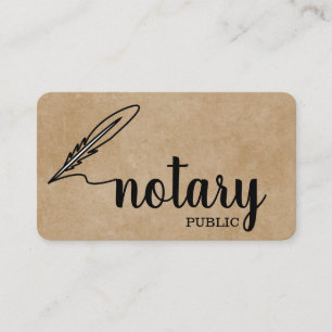 Notary Public Elegant Script Plain Business Card