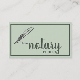 Notary Public Elegant Script Plain Business Card