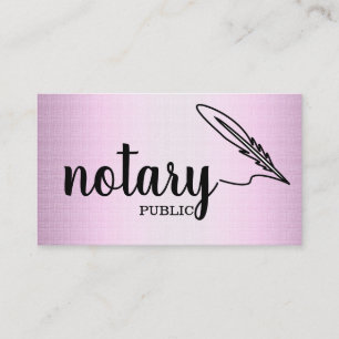 Notary Public Elegant Script Plain Business Card