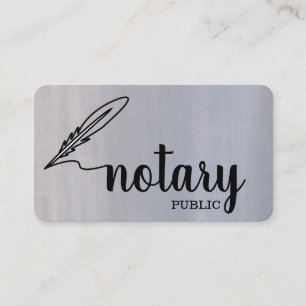 Notary Public Elegant Script Plain Business Card