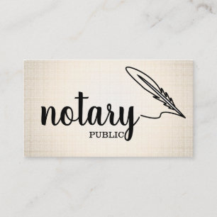 Notary Public Elegant Script Plain  Business Card