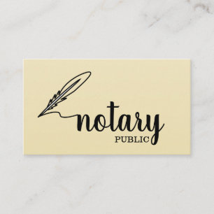 Notary Public Elegant Script Plain Business Card