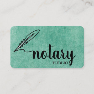 Notary Public Elegant Script Plain Business Card