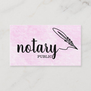 Notary Public Elegant Script Plain Business Card