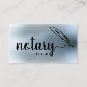 Notary Public Elegant Script Plain  Business Card
