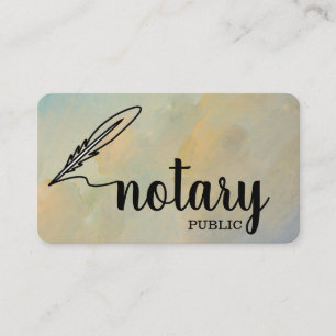 Notary Public Elegant Script Plain Business Card