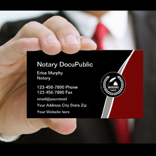 Notary Public Emblem Business Card Design