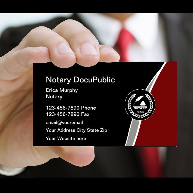 Notary Public Emblem Business Card Design (Creator Uploaded)