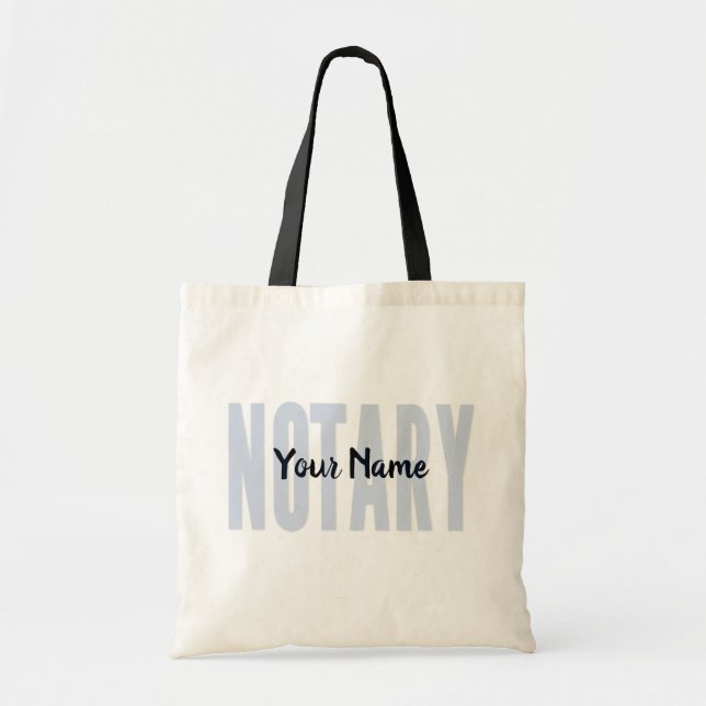 Notary Public Faded Blue Big Font Customised Tote Bag (Front)