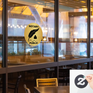 Notary Public Gold Black Ink Front