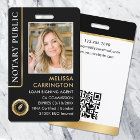 Notary Public ID Photo Elegant Black Gold