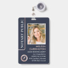 Notary Public ID Photo Elegant Dark Blue Rose Gold